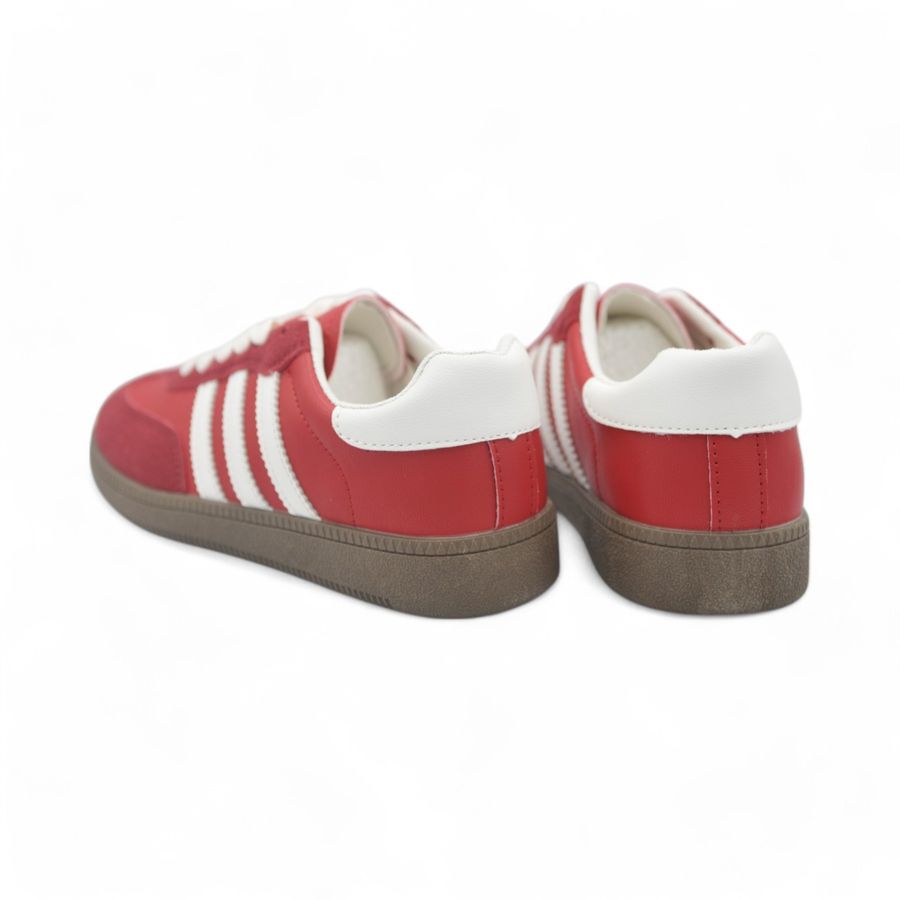 Giày Thể Thao Nữ TGG M002 Màu Đỏ Phối Sọc Trắng Size 39