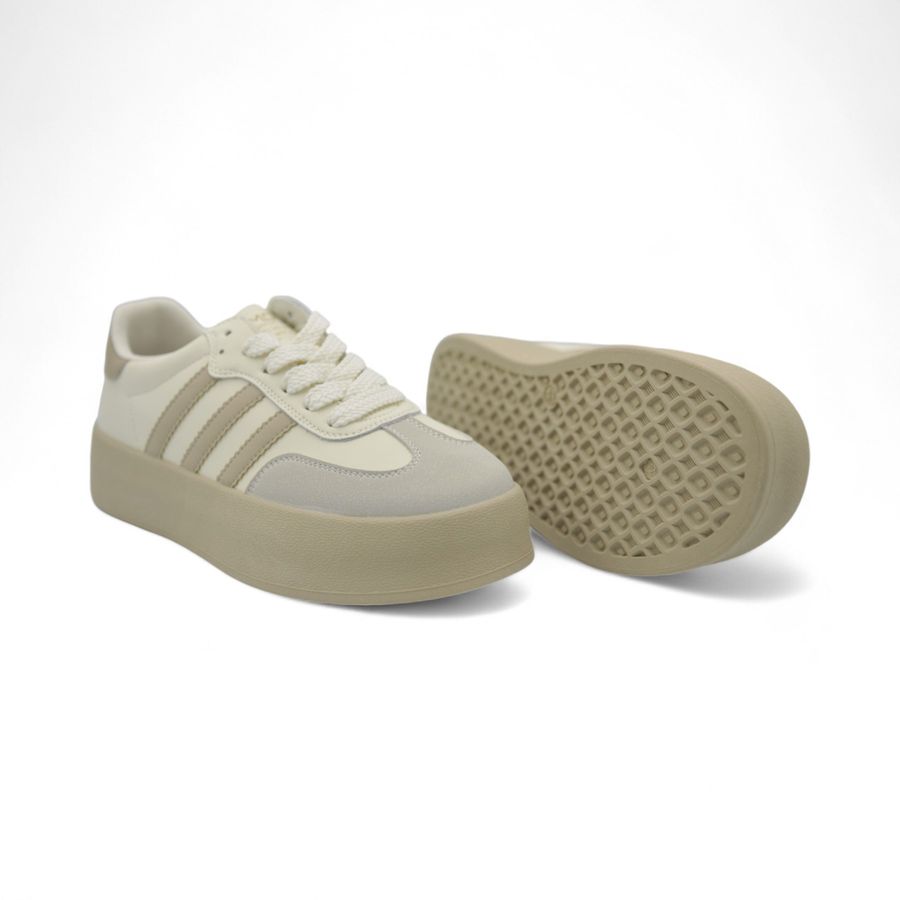 Giày Thể Thao Nữ TGG MM2-23 Màu Be Phối Nâu Size 36