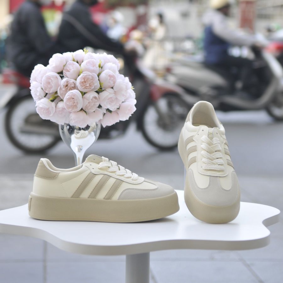 Giày Thể Thao Nữ TGG MM2-23 Màu Be Phối Nâu Size 36