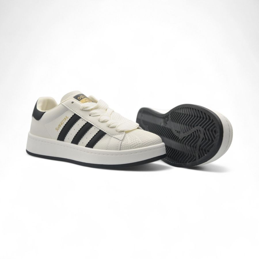 Giày Thể Thao Nữ TGG Q009 Superstar Màu Trắng Phối Đen Size 36