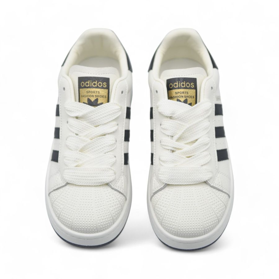 Giày Thể Thao Nữ TGG Q009 Superstar Màu Trắng Phối Đen Size 36