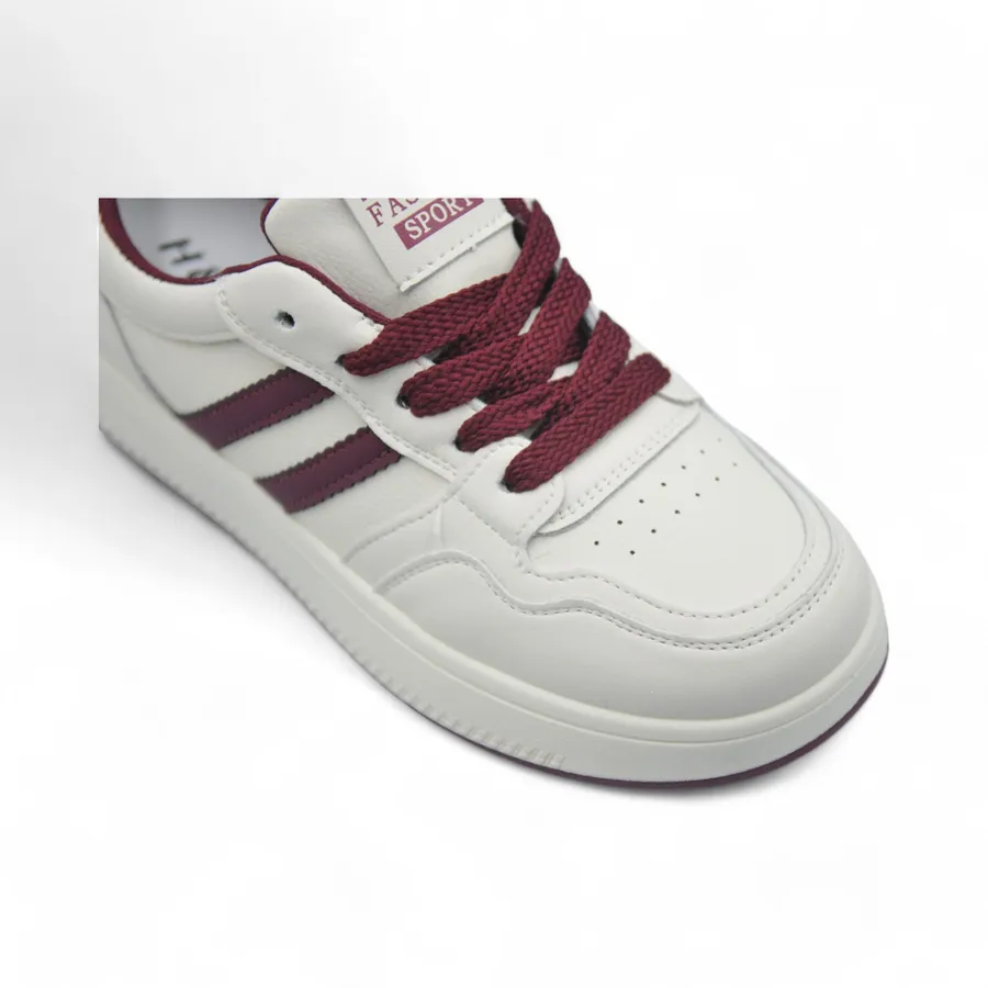 Giày Thể Thao TGG 635 Trắng Phối Đỏ Da Mềm Size 38