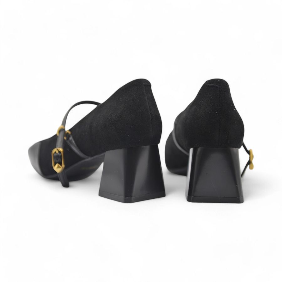 Giày Cao Gót Nữ TGG D970-3 Màu Đen Da Lộn Size 35