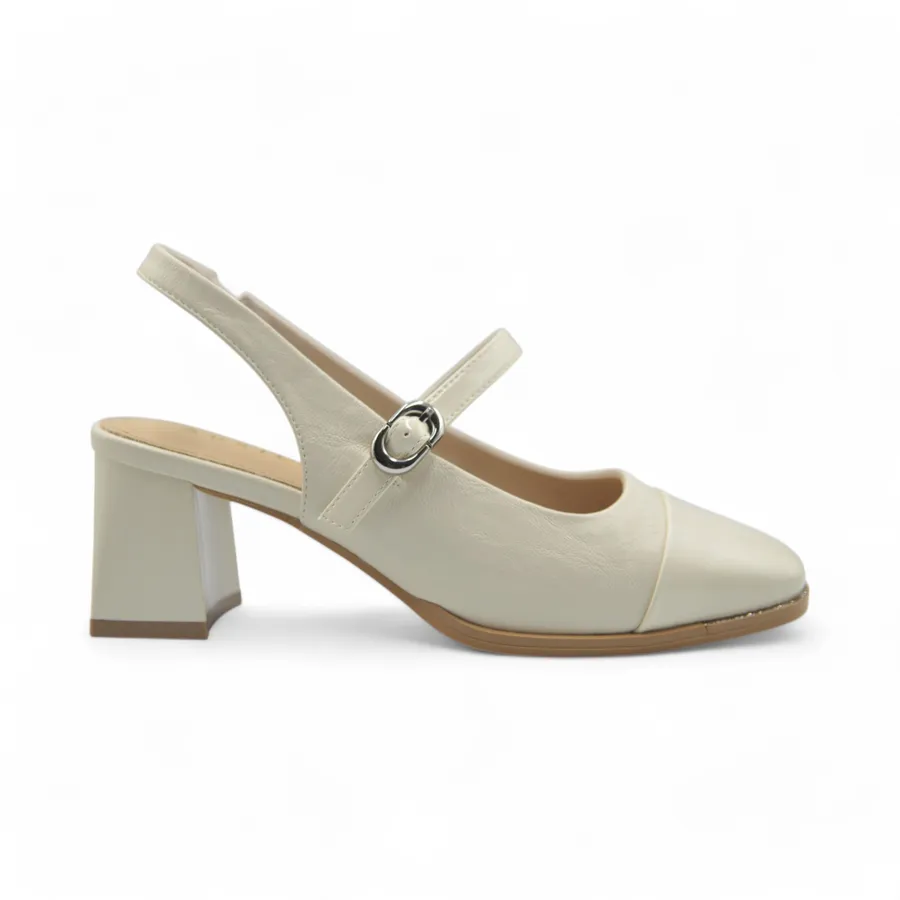 Giày Cao Gót Nữ TGG 5020 Màu Trắng Da Bóng Size 38