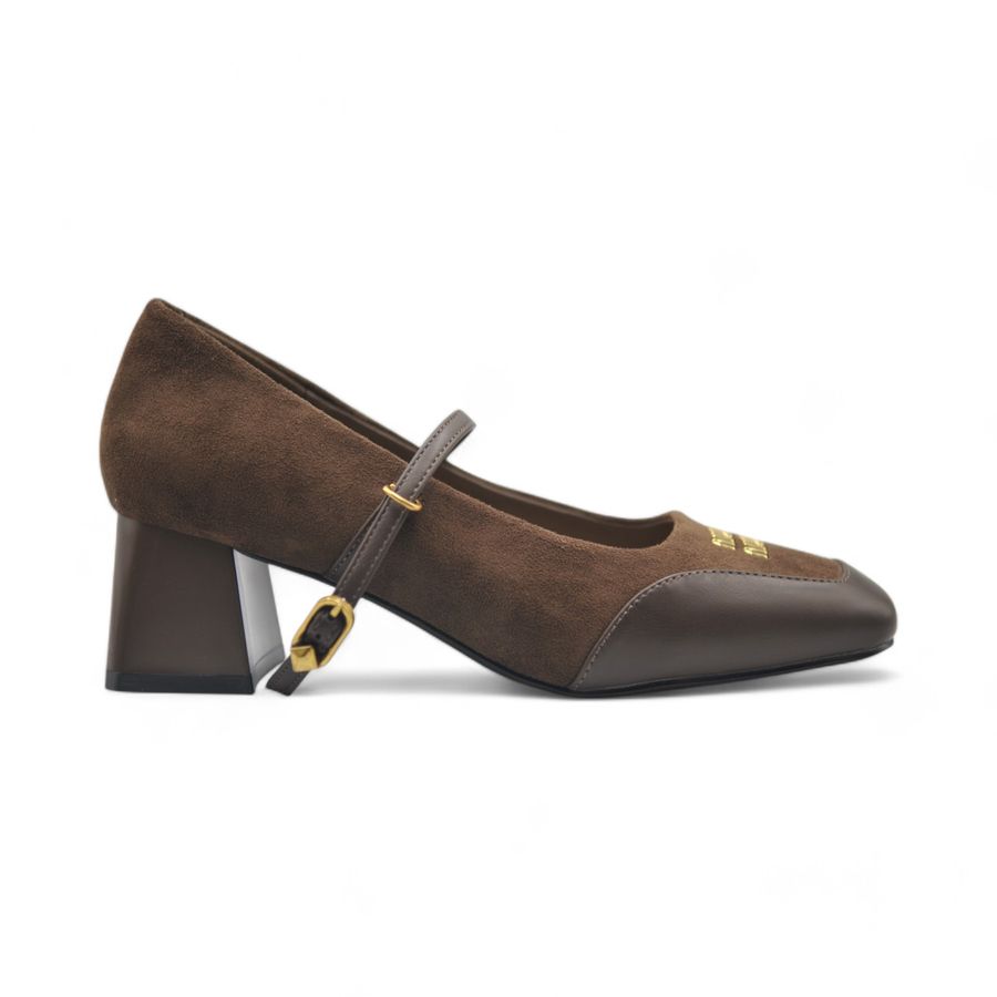 Giày Búp Bê Nữ TGG D970-3 Màu Nâu Da Lộn Size 37