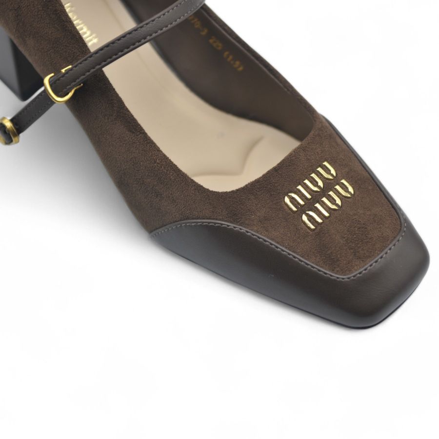 Giày Búp Bê Nữ TGG D970-3 Màu Nâu Da Lộn Size 37