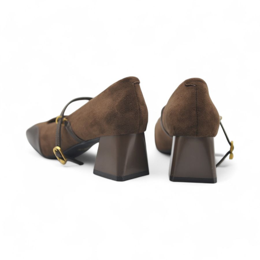 Giày Búp Bê Nữ TGG D970-3 Màu Nâu Da Lộn Size 37