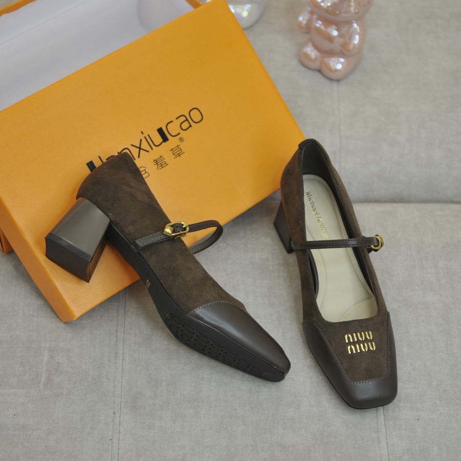 Giày Búp Bê Nữ TGG D970-3 Màu Nâu Da Lộn Size 37