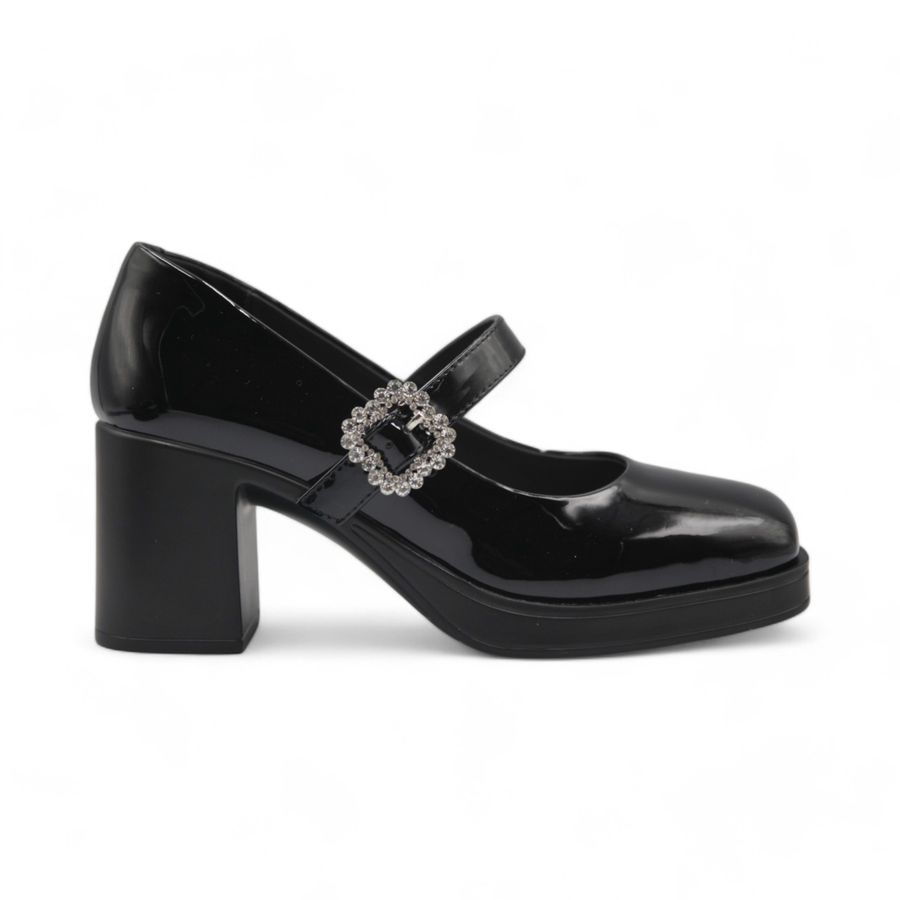 Giày Búp Bê Nữ TGG 2809 Màu Đen Da Bóng Size 36