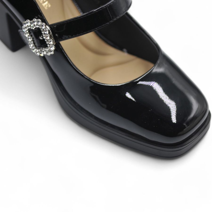 Giày Búp Bê Nữ TGG 2809 Màu Đen Da Bóng Size 36
