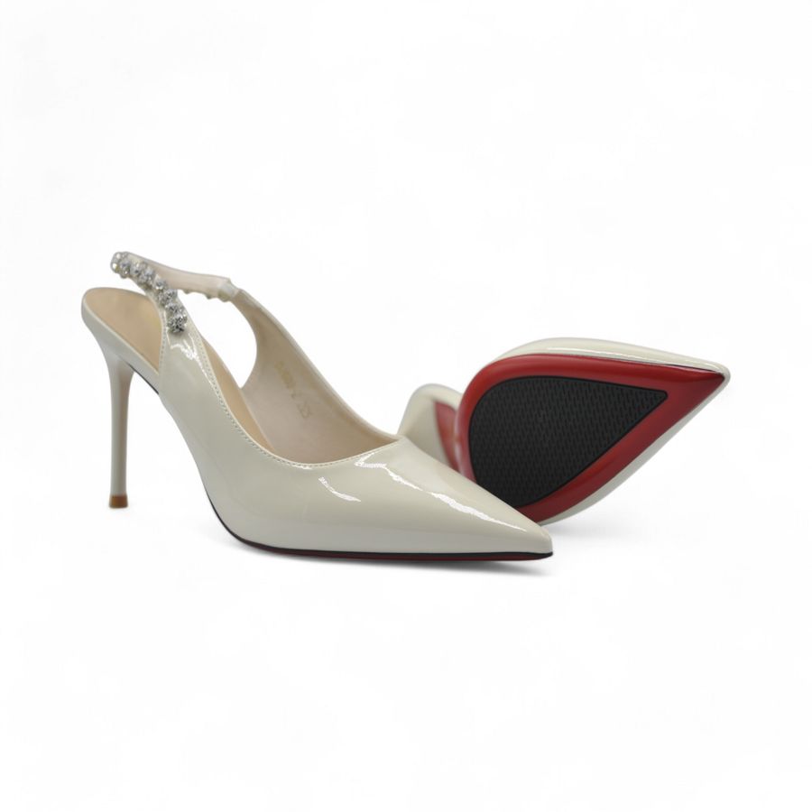 Giày Hở Gót Nữ TGG D2888-2 Màu Trắng Đính Đá Size 36