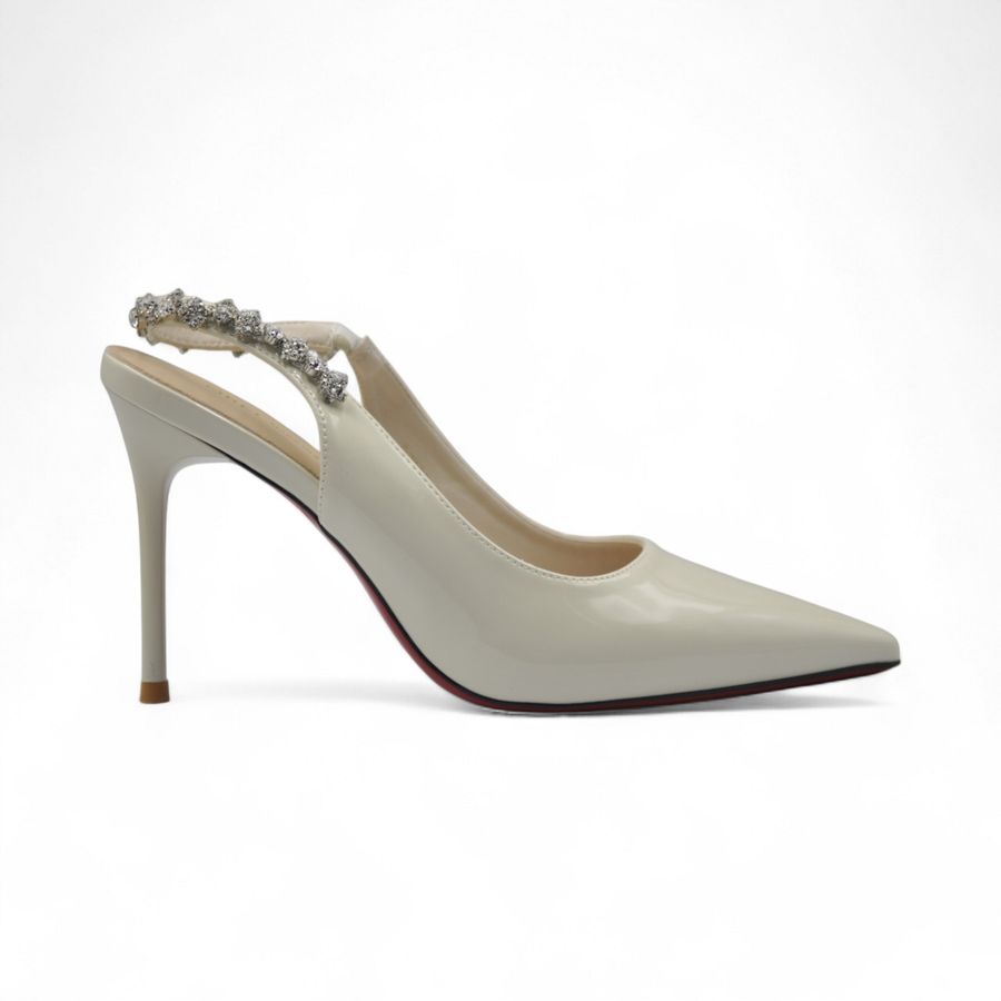 Giày Hở Gót Nữ TGG D2888-2 Màu Trắng Đính Đá Size 36
