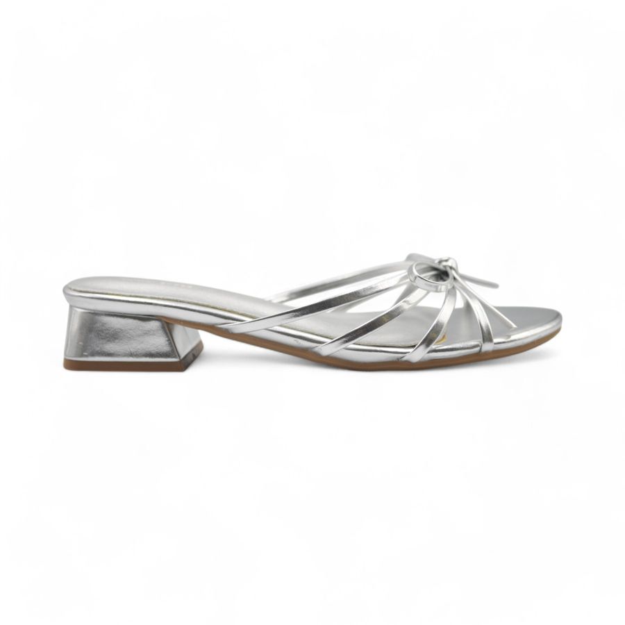 Dép Cao Gót Nữ TGG D1329-1 Màu Bạc Da Mềm Size 39