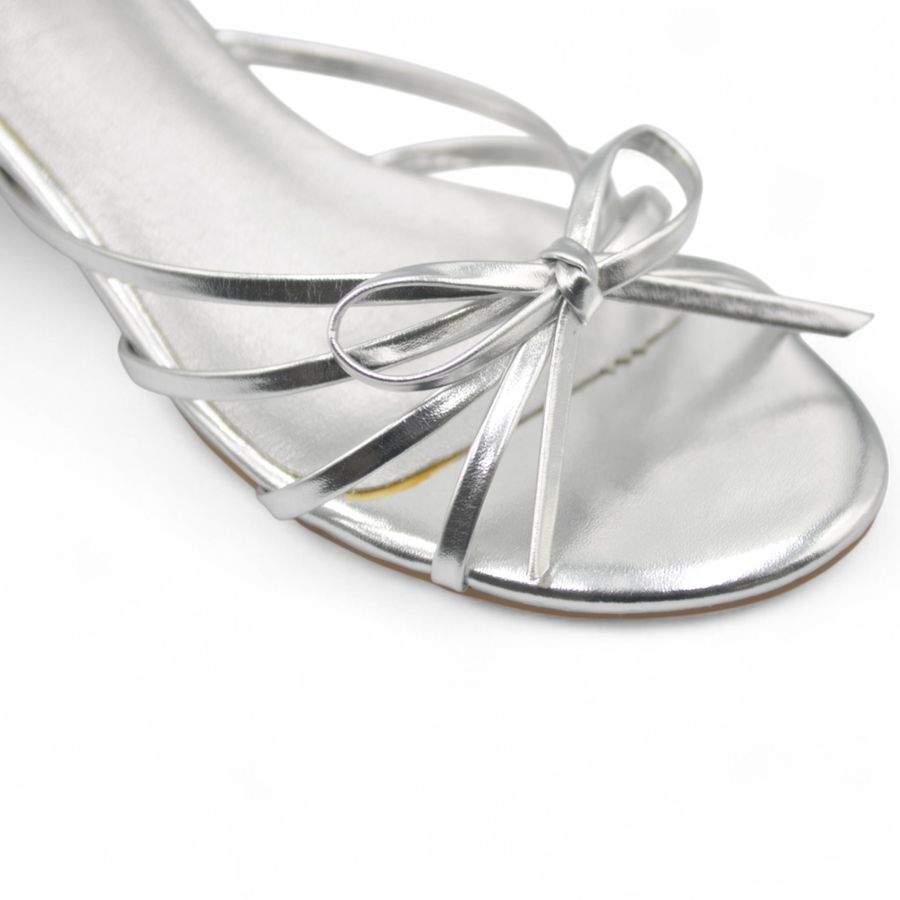 Dép Cao Gót Nữ TGG D1329-1 Màu Bạc Da Mềm Size 39