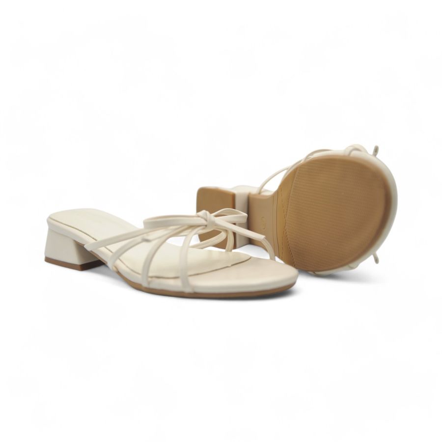 Dép Cao Gót Nữ TGG D1329-1 Màu Be Da Mềm Size 38
