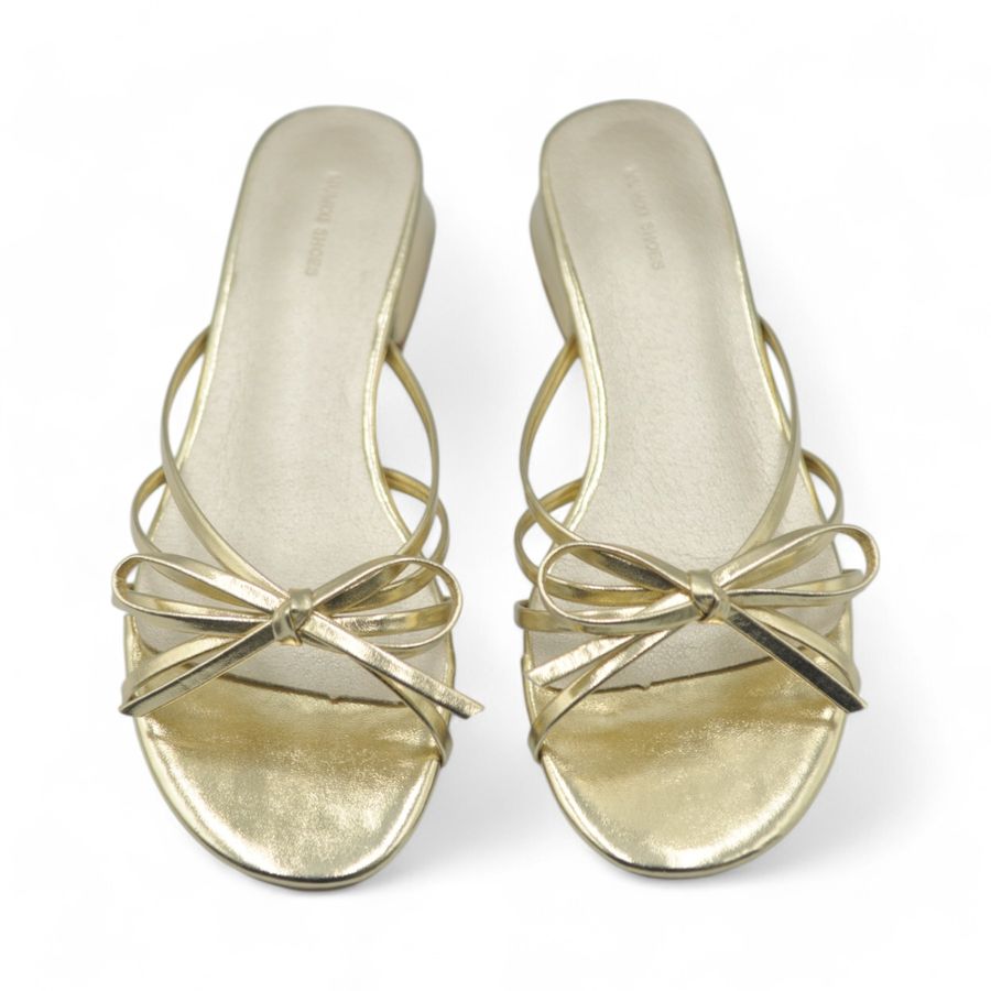 Dép Cao Gót Nữ TGG D1329-1 Màu Vàng Da Mềm Size 38