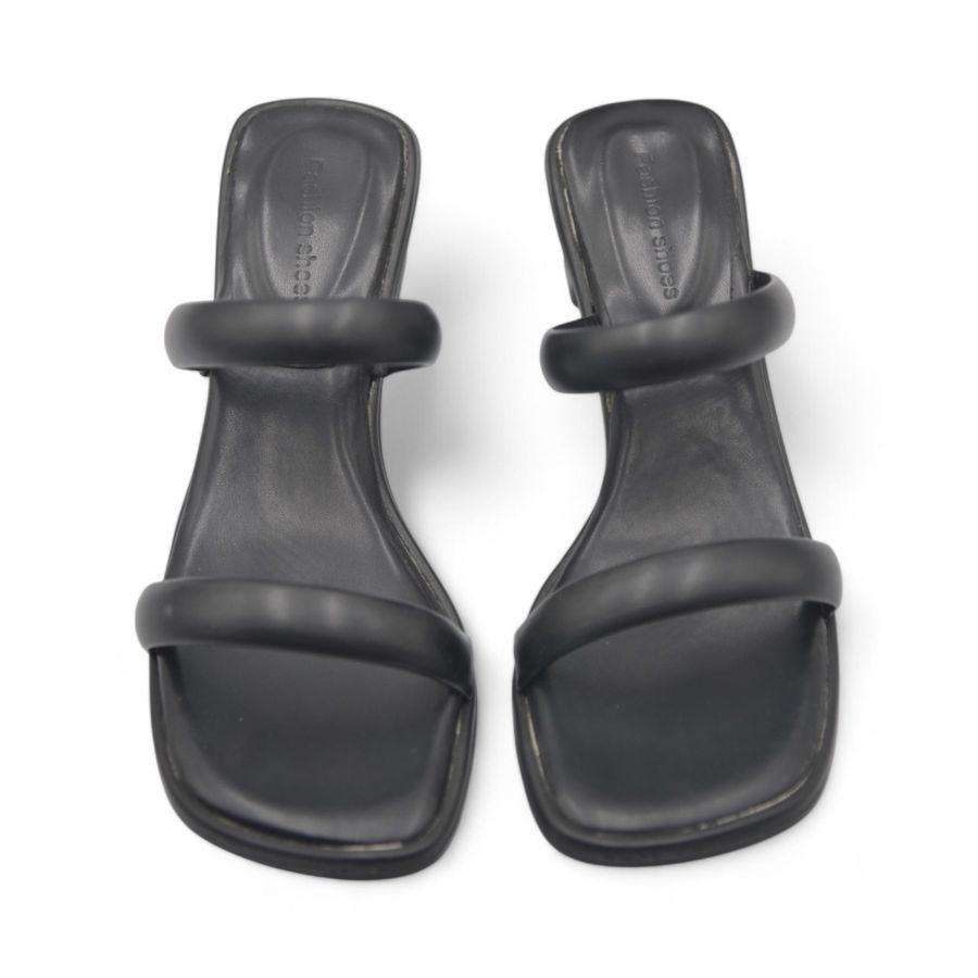 Dép Cao Gót Nữ TGG D1807 Màu Đen Da Mềm Size 36