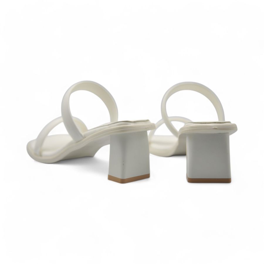 Dép Cao Gót Nữ TGG D1807 Màu Trắng Da Mềm Size 36