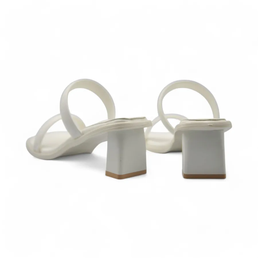 Dép Cao Gót Nữ TGG D1807 Màu Trắng Da Mềm Size 38
