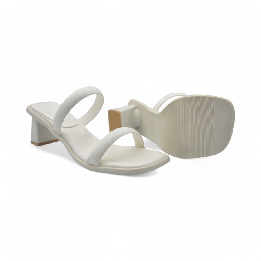 Dép Cao Gót Nữ TGG D1807 Màu Trắng Da Mềm Size 39