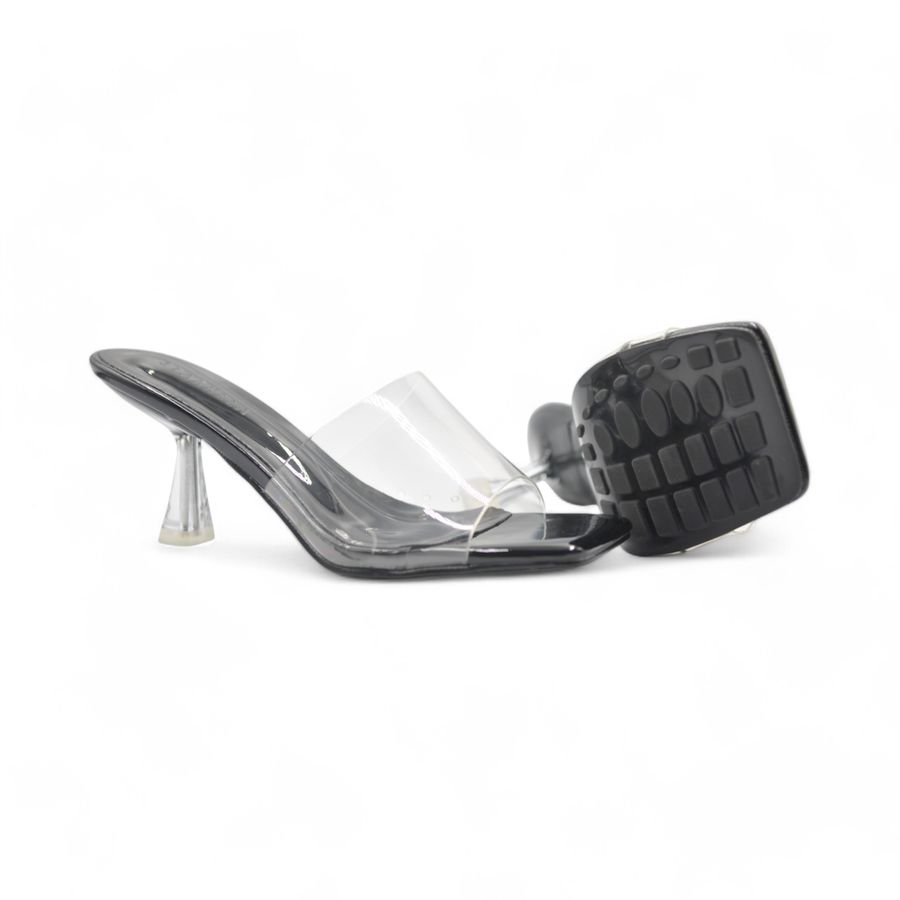 Dép Cao Gót Nữ TGG ST8-331 Màu Đen Da Bóng Size 37