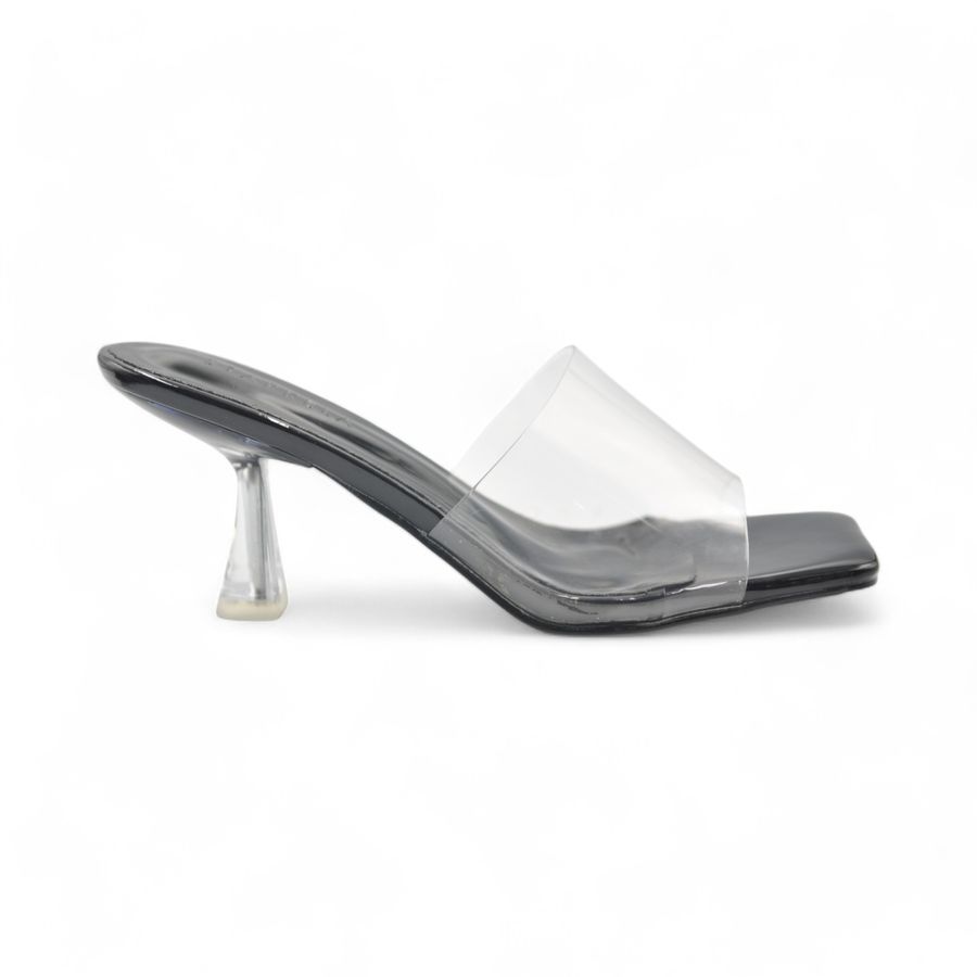 Dép Cao Gót Nữ TGG ST8-331 Màu Đen Da Bóng Size 37