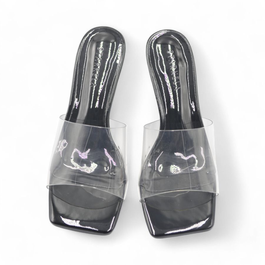 Dép Cao Gót Nữ TGG ST8-331 Màu Đen Da Bóng Size 37