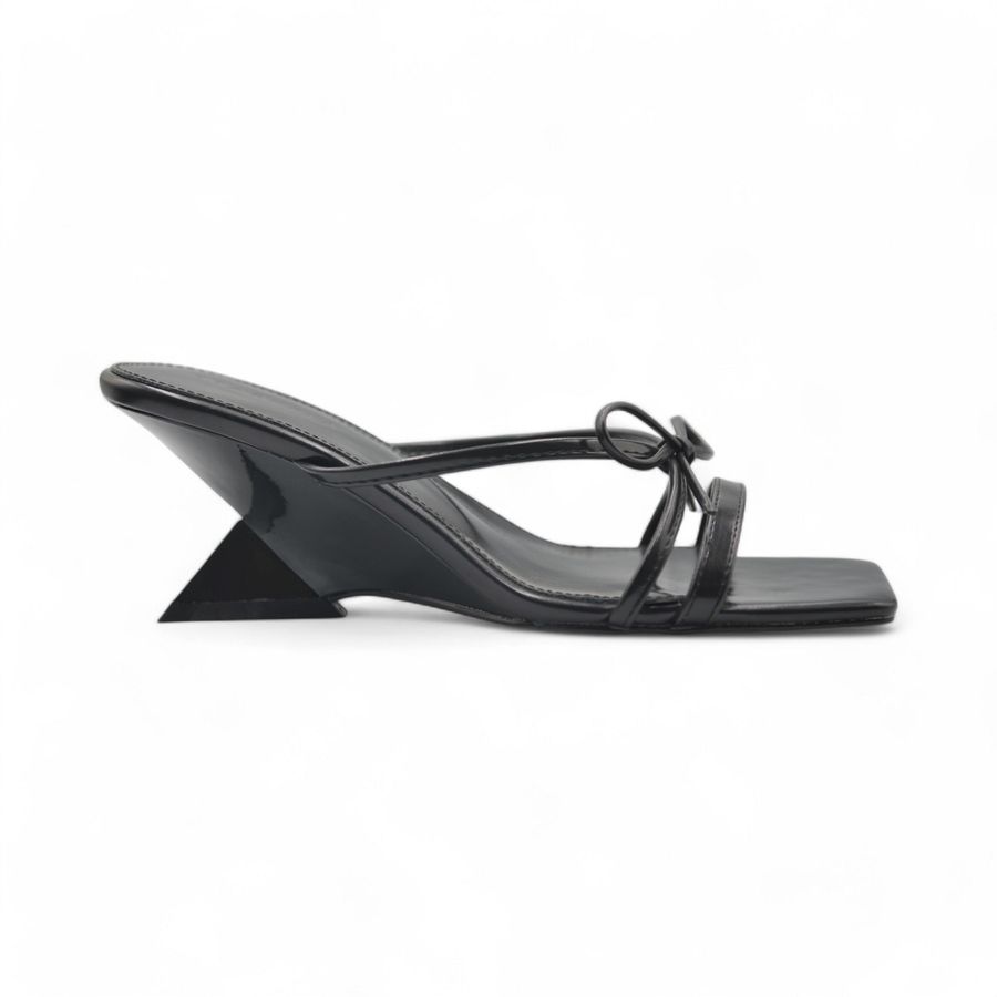 Dép Cao Gót Nữ TGG ST88-131 Màu Đen Da Mềm Size 36