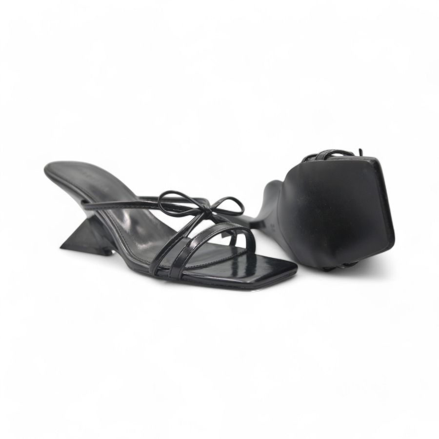 Dép Cao Gót Nữ TGG ST88-131 Màu Đen Da Mềm Size 36