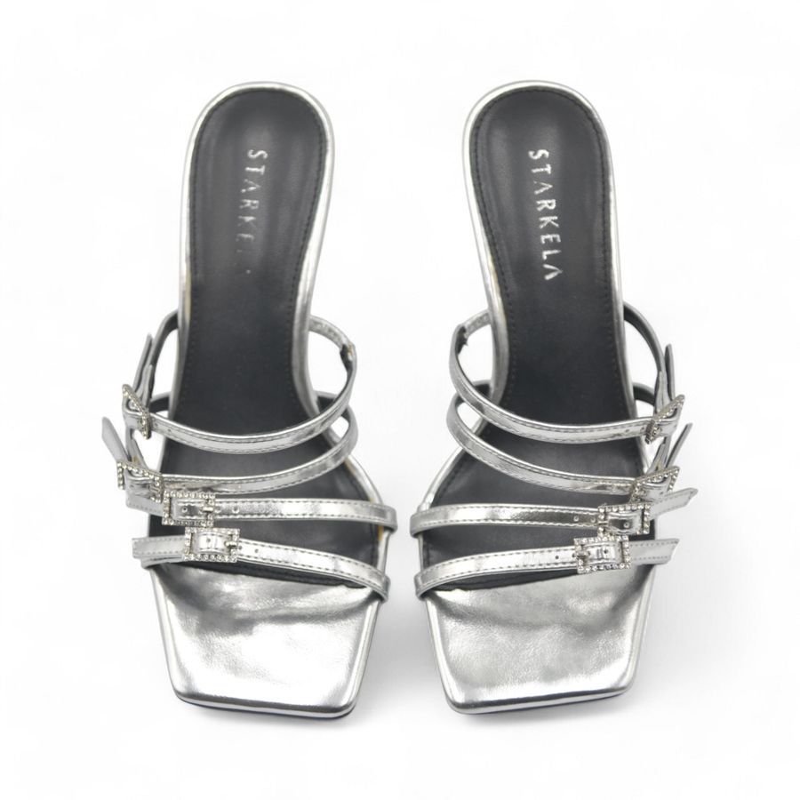 Dép Cao Gót Nữ TGG ST88-132 Màu Bạc Da Mềm Size 39