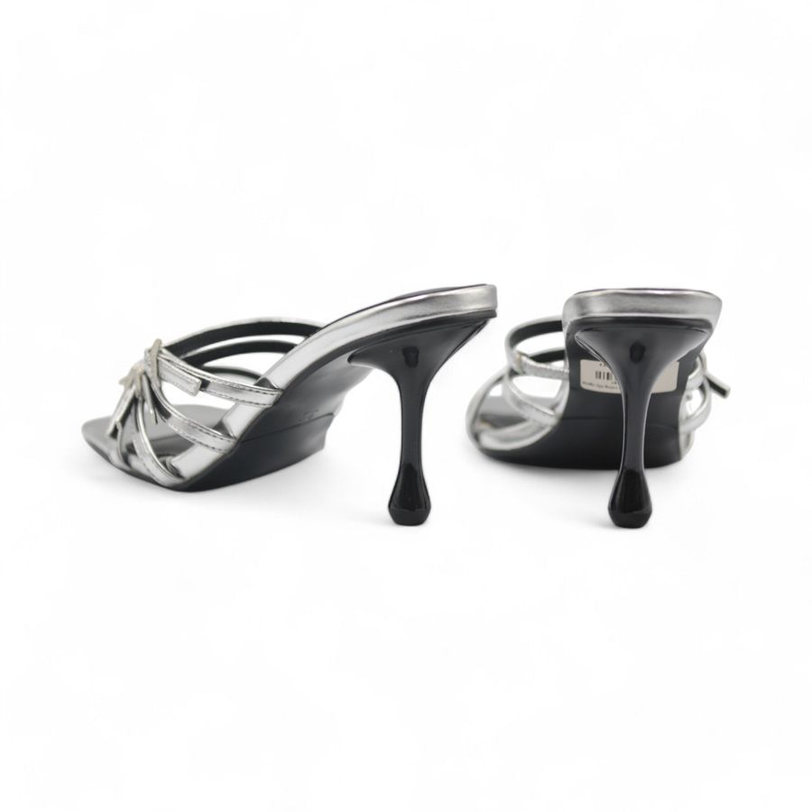 Dép Cao Gót Nữ TGG ST88-132 Màu Bạc Da Mềm Size 39