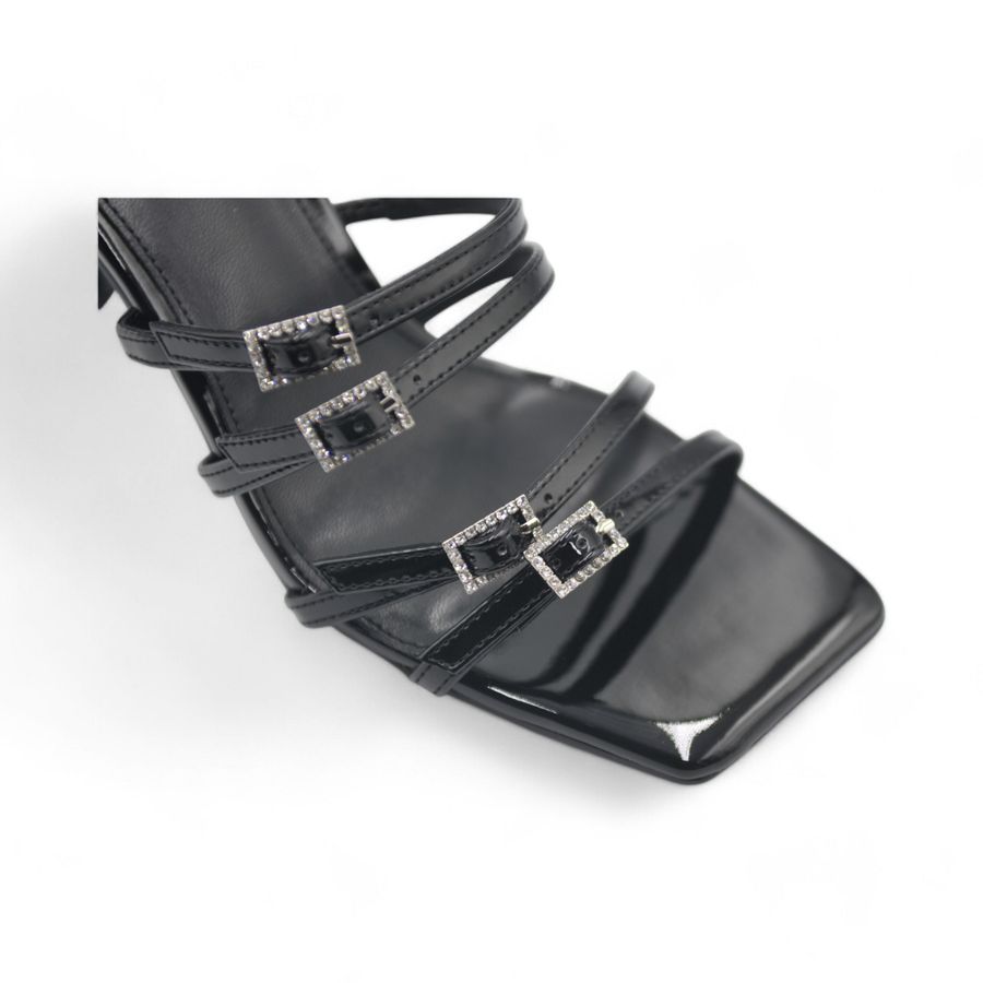 Dép Cao Gót Nữ TGG ST88-132 Màu Đen Da Mềm Size 39