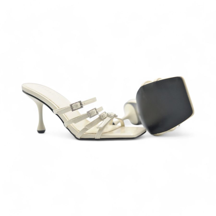 Dép Cao Gót Nữ TGG ST88-132 Màu Trắng Da Mềm Size 36