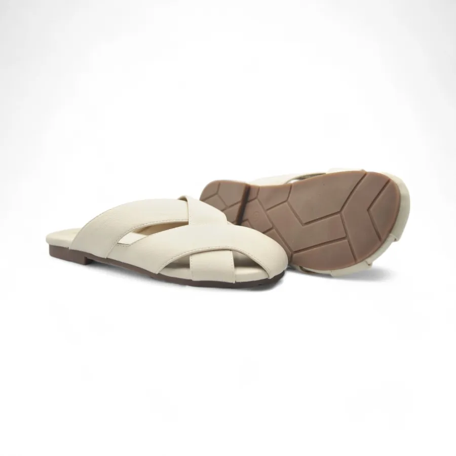 Dép Nữ TGG 1966-2 Màu Trắng Da Mềm Size 35 