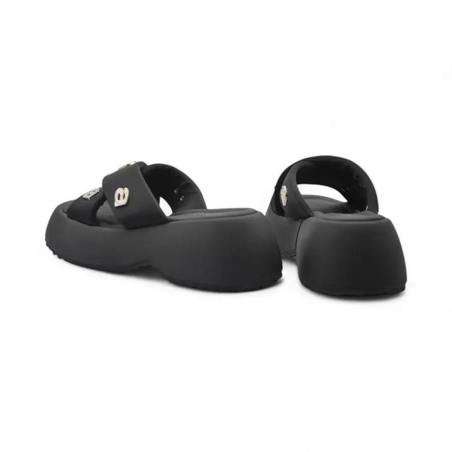 Dép Quai Chéo Nữ TGG D378-16 Màu Đen Da Mềm Size 35