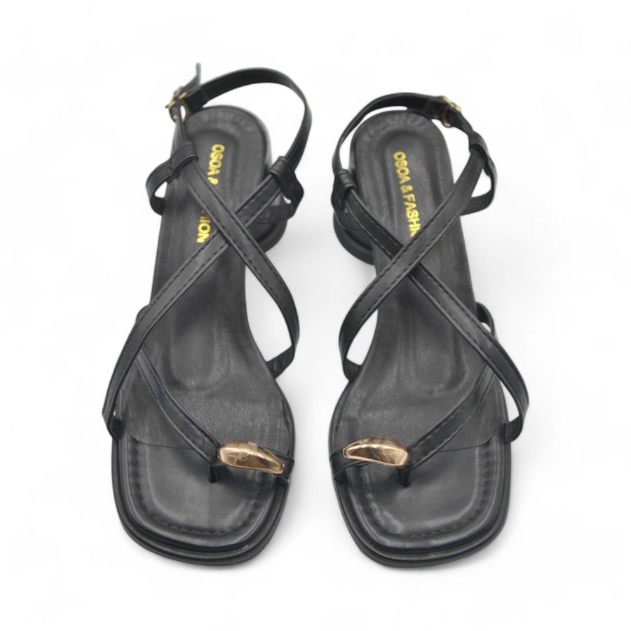 Dép Sandal Nữ TGG D1706 Màu Đen Da Trơn Size 37