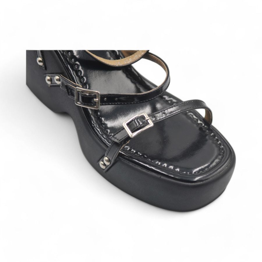 Dép Sandal Nữ TGG SW8-813 Màu Đen Da Trơn Size 37