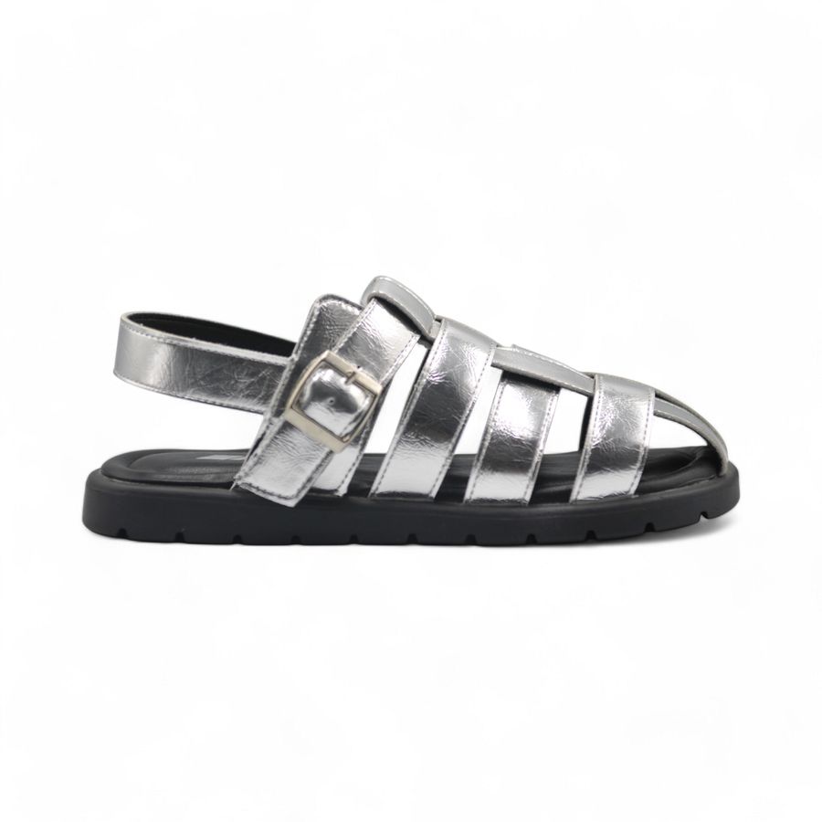 Dép Sandal Nữ TGG X326-1 Màu Bạc Da Trơn Size 36