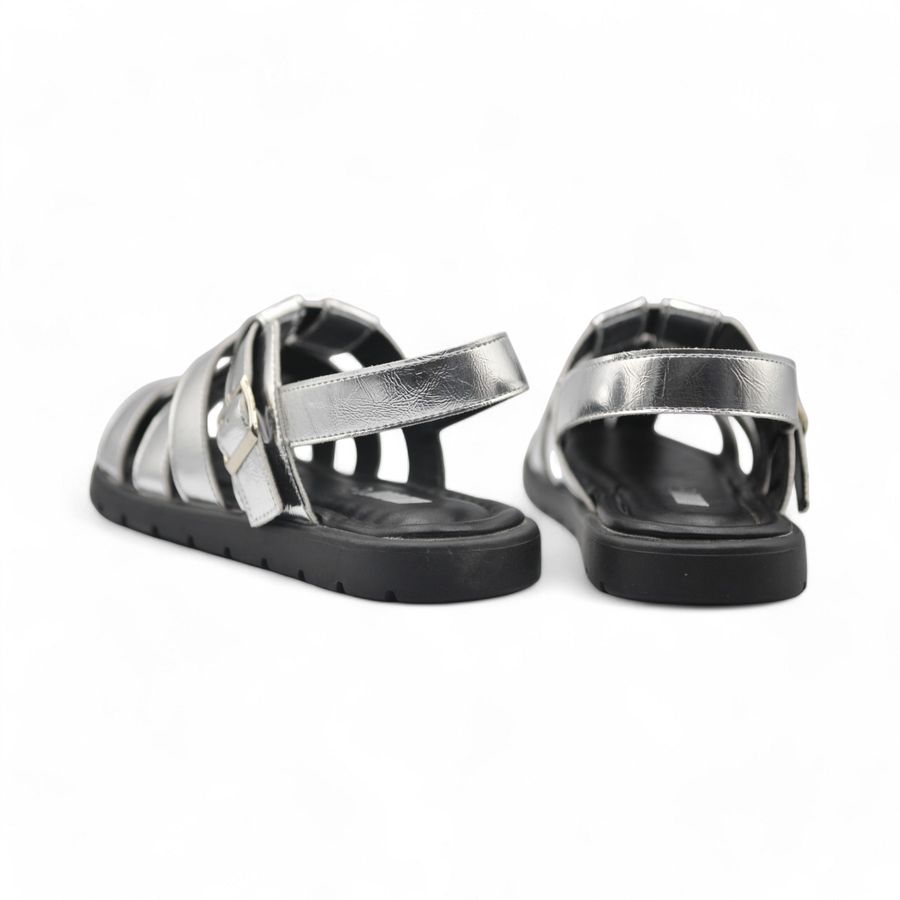 Dép Sandal Nữ TGG X326-1 Màu Bạc Da Trơn Size 39
