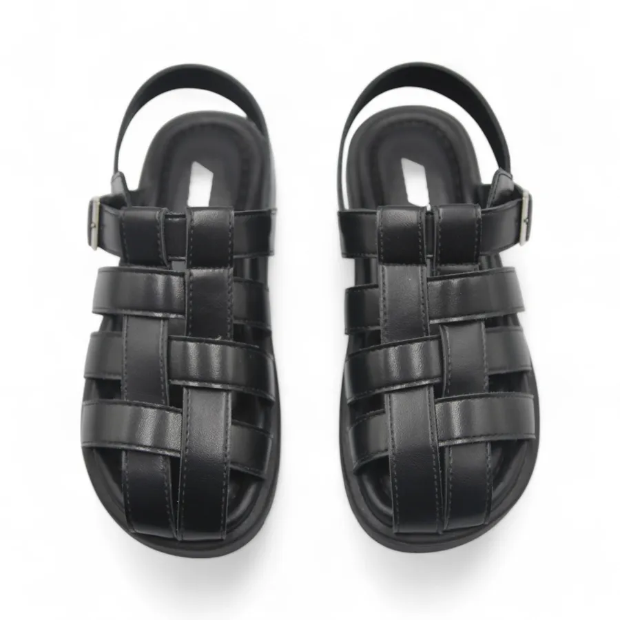 Dép Sandal Nữ TGG X326-1 Màu Đen Da Trơn Size 35