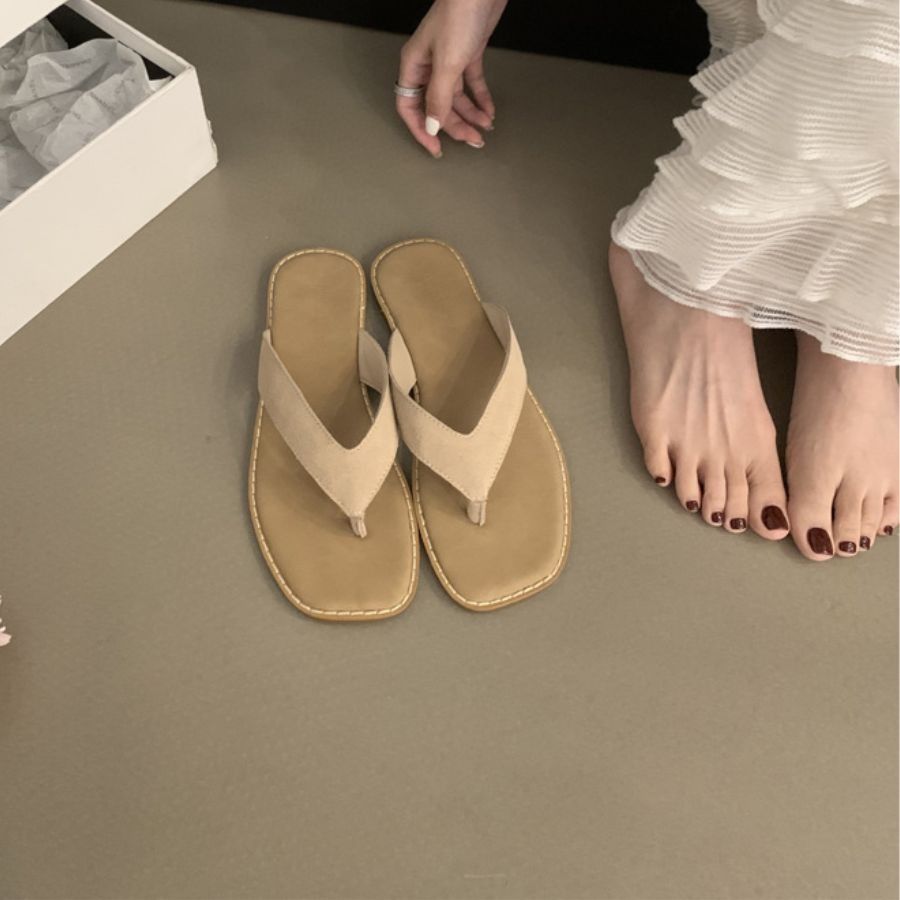 Dép Xỏ Ngón Nữ TGG A220-5 Màu Nâu Da Mềm Size 36