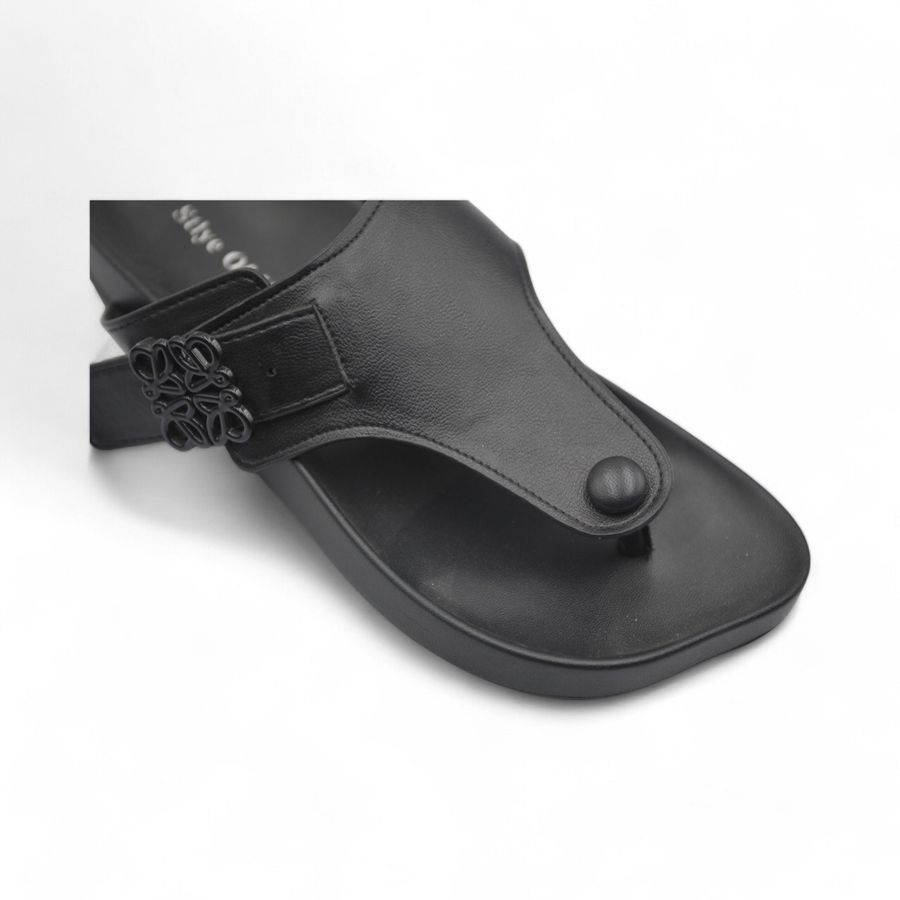 Dép Xỏ Ngón Nữ TGG UN5168-1 Màu Đen Da Mềm Size 35