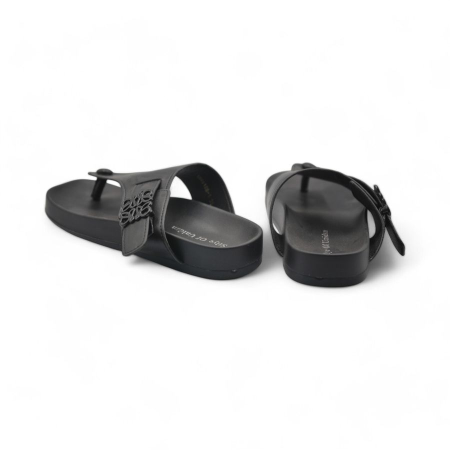 Dép Xỏ Ngón Nữ TGG UN5168-1 Màu Đen Da Mềm Size 38