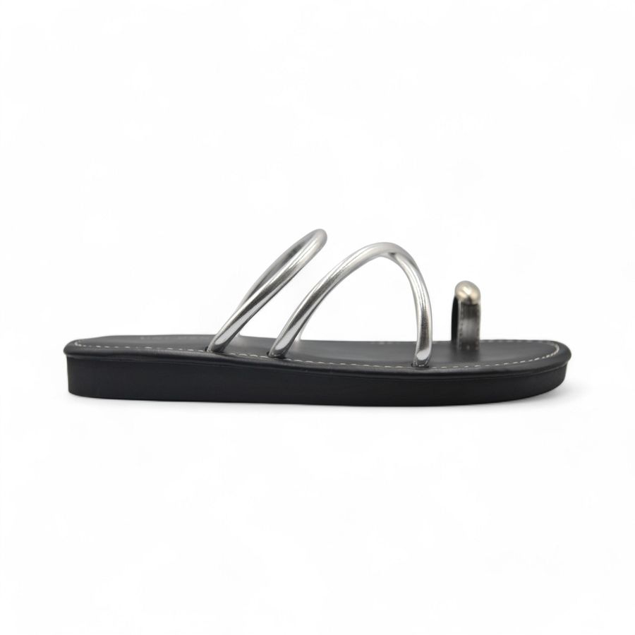 Dép Xỏ Ngón Nữ TGG UN5688-1 Màu Bạc Da Mềm Size 35