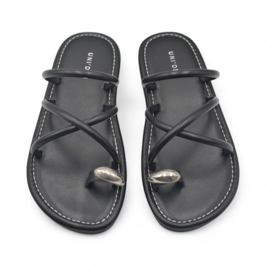Dép Xỏ Ngón Nữ TGG UN5688-1 Màu Đen Da Mềm Size 39