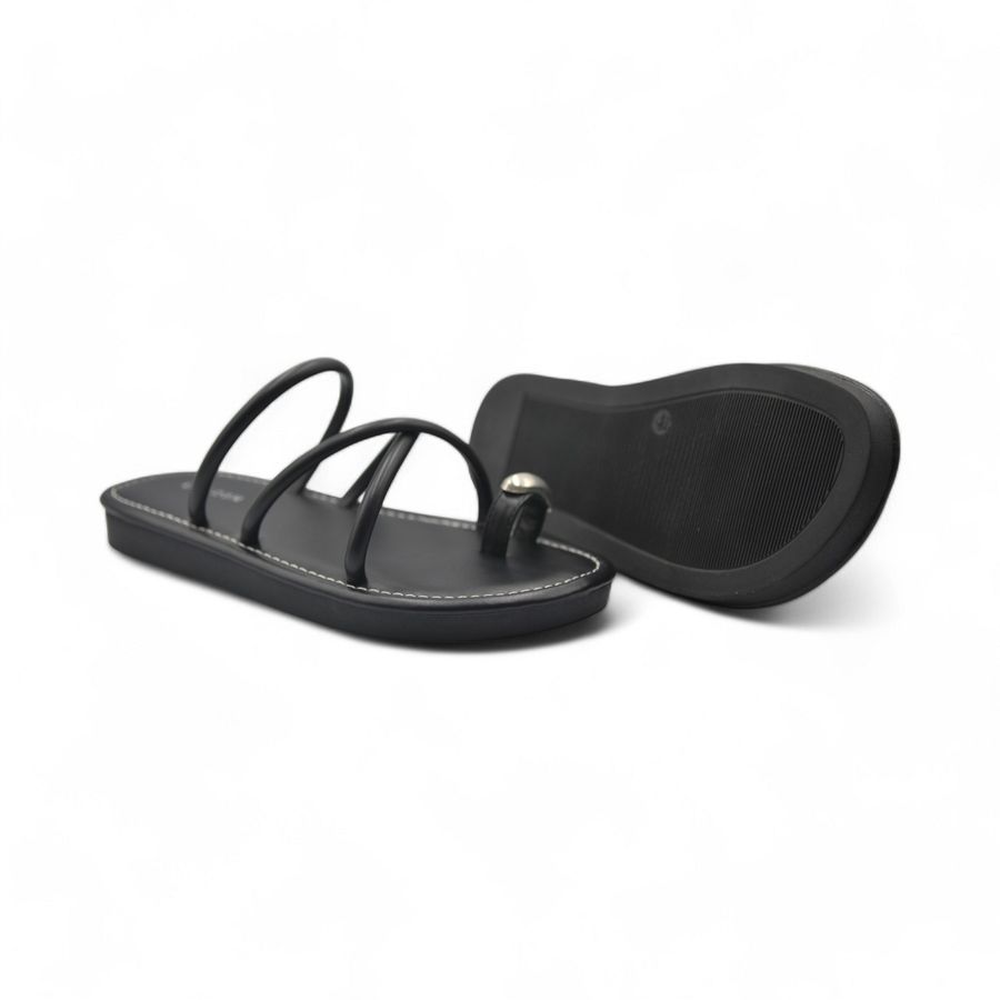 Dép Xỏ Ngón Nữ TGG UN5688-1 Màu Đen Da Mềm Size 39