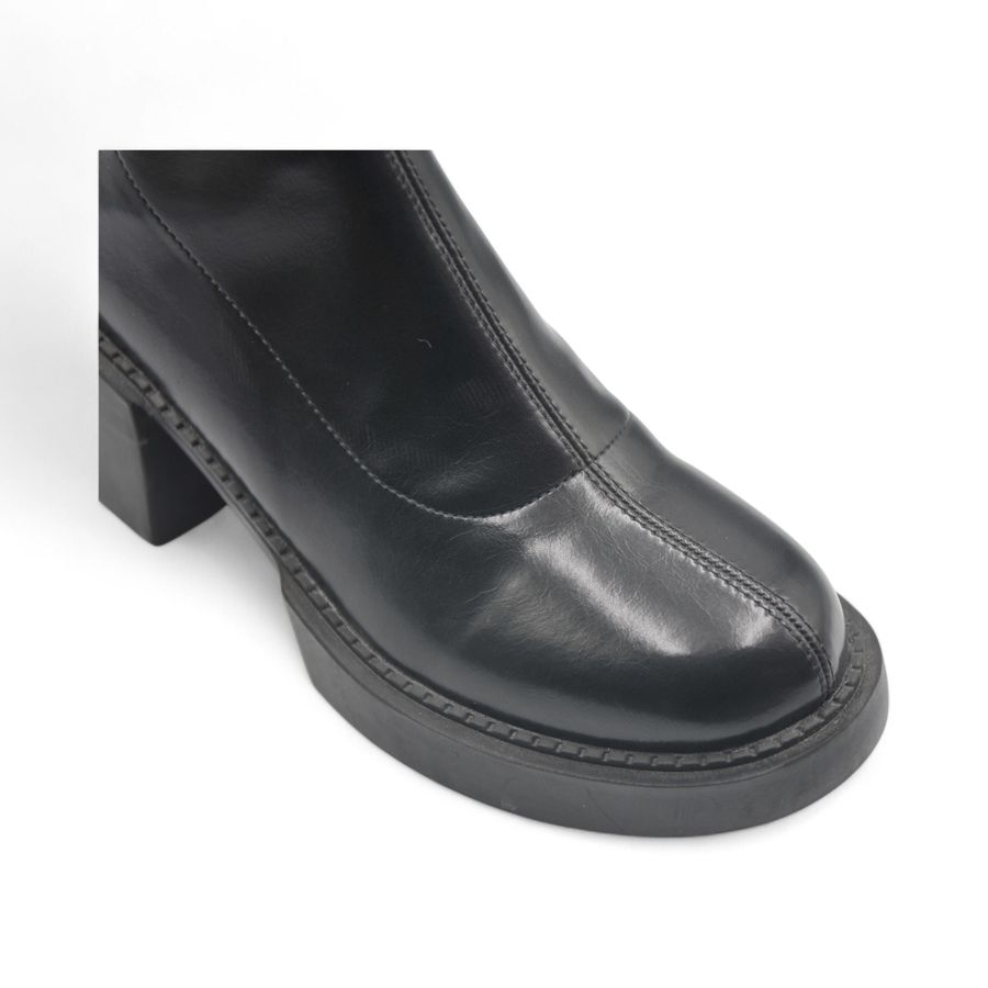 Giày Boots Cổ Vừa Nữ TGG SW1666 Màu Đen Da Trơn Size 38
