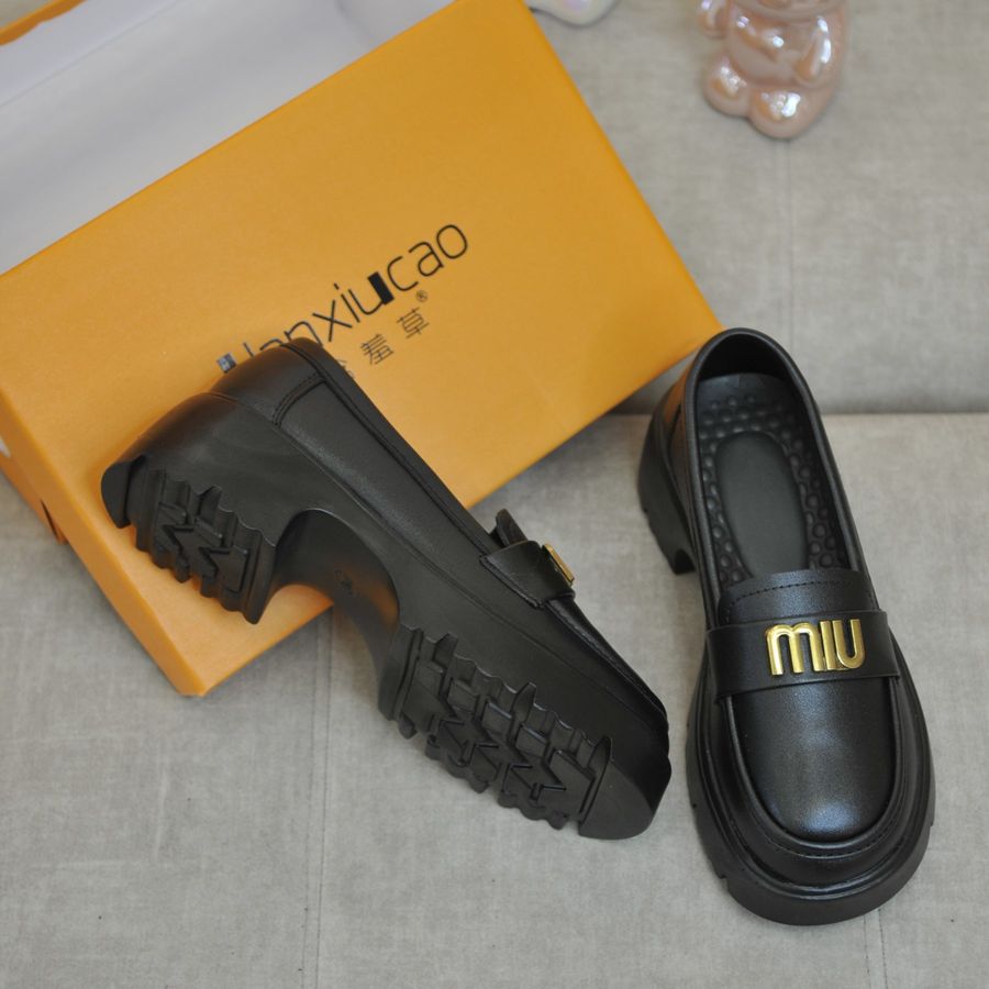 Giày Búp Bê Nữ TGG 112 Da Lì Màu Đen Size 36