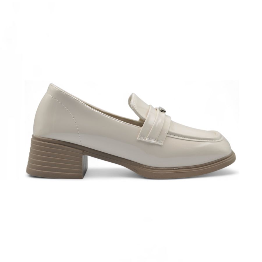 Giày Búp Bê Nữ TGG 2802-3 Da Bóng Màu Be Size 39