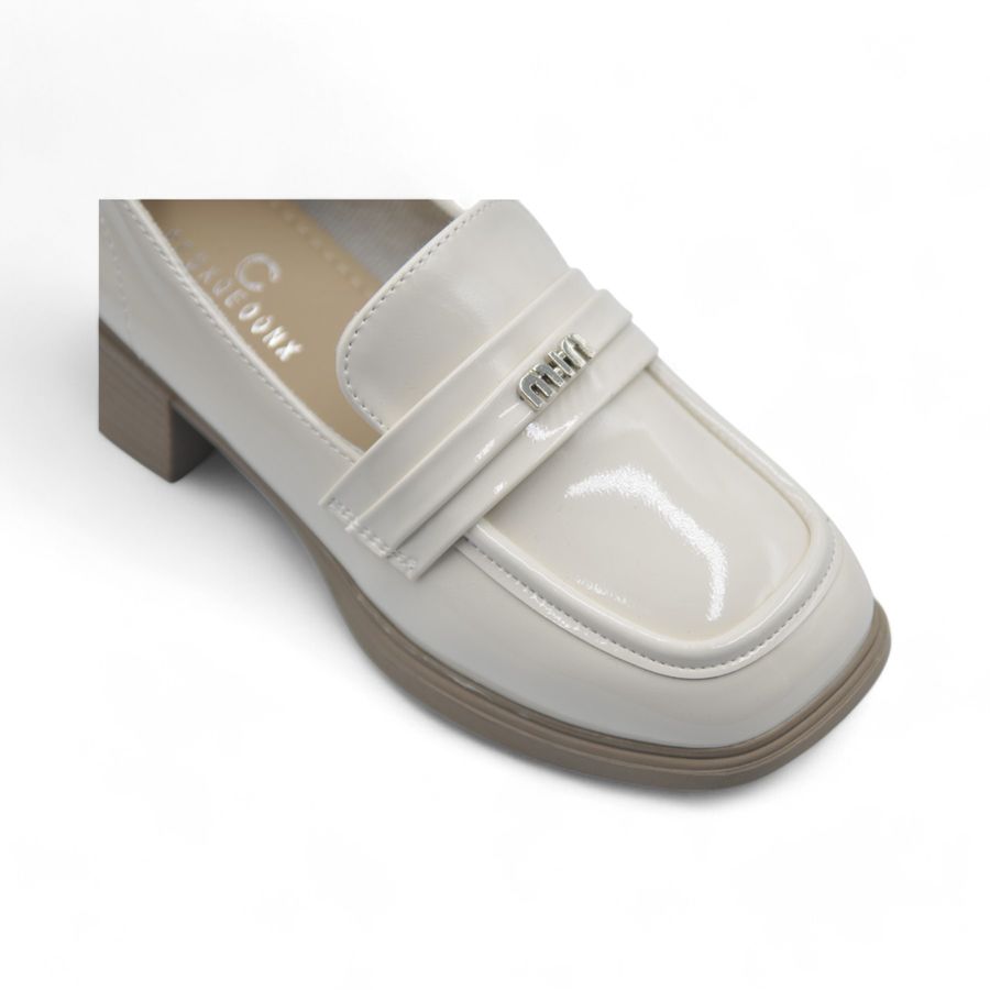 Giày Búp Bê Nữ TGG 2802-3 Da Bóng Màu Be Size 39
